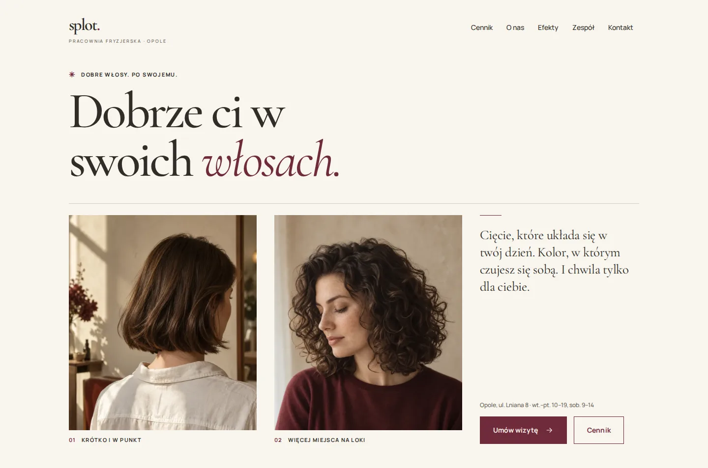Podgląd szablonu Splot